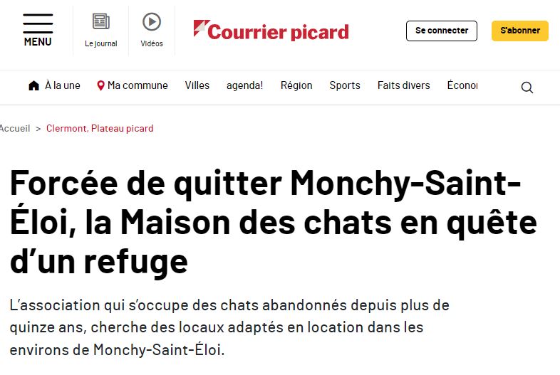 Forcée de quitter Monchy-Saint-Éloi, la Maison des chats en quête d’un refuge